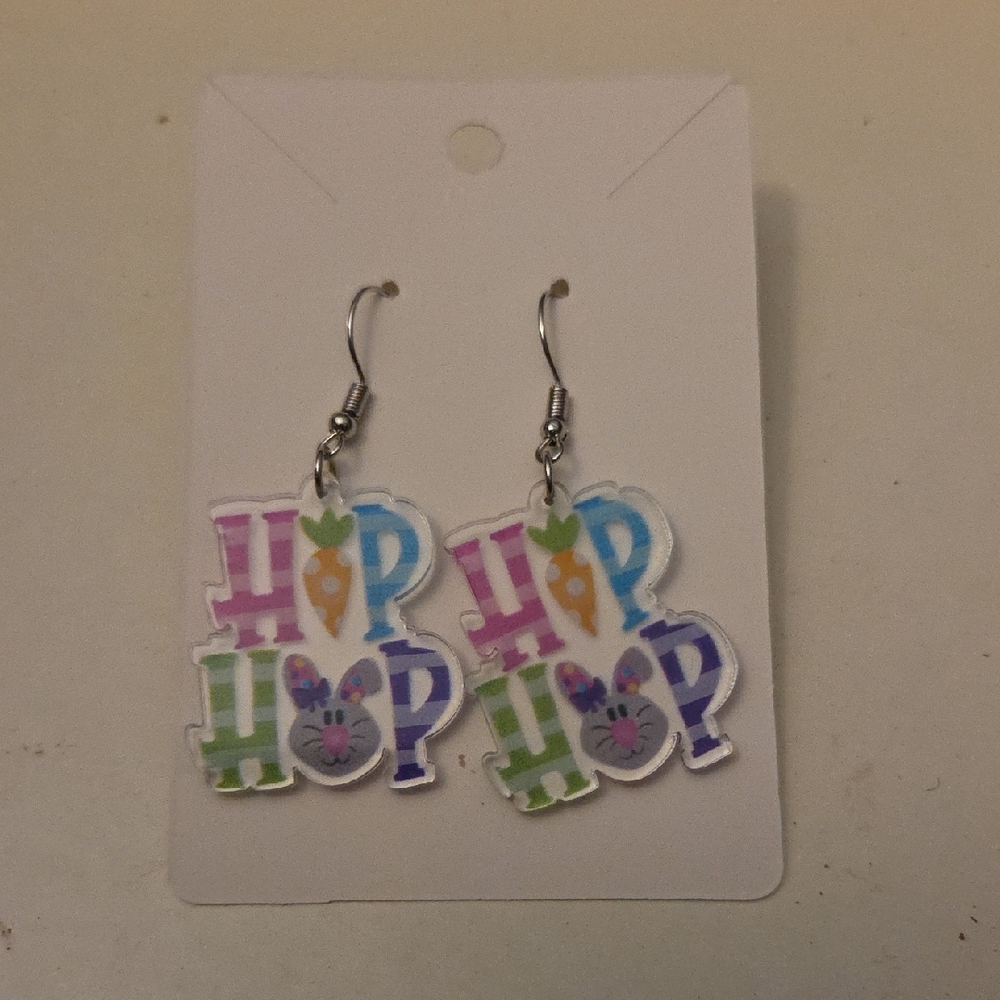 Colorful 'Hop' Bunny Earrings